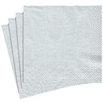 Caspari Entertaining with Dinner Napkin, Moire Platinum, 20-Pack