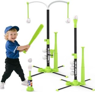 EagleStone 3-in-1 T-Ball Set for Kids 3-12 with 2 Bats and 2 Hanging Tees