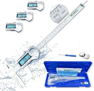 Digital Caliper Micrometer Measuring Tool - 8 Inch /200mm Stainless Steel Electronic Vernier Calipers, IP54 Waterproof Protection Accuracy Gauge Switch from Inch Metric Fraction with LCD Screen