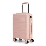 Nasher Miles Vienna Hard-Sided Polypropylene Cabin Luggage Peach 20 Inch |55Cm Spinner Trolley Bag