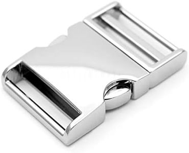 CRAFTMEMORE 1 pc 1-1/2 inch Metal Curved Side Release Buckle Adjustable Lock for Belt Backpacks Pet Collar, Silver, 1 1/2 Inch