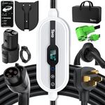 Tera Electric Car Charger for Tesla: Level 2 Level 1 Portable EV Charger ETL 32A 16A 240V 110V NEMA 14-50 25 FT Charging Cable P01