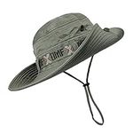 Fishing Hat Boonie Hat Summer Wide Brim Bucket Hat Sun UV Protection Safari Cap Outdoor Waterproof Hunting Hat (Green B(Waterproof))