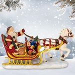 The San Francisco Music Box Company Santa with Children on Horse Sleigh Figurine