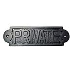 Adonai Hardware Medium Private Brass Door Sign - Black Powder Coated