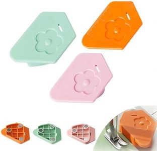 3 Pack Magnetic Seam Guide, Magnetic Seam Guide for Sewing Machine, Upgrade Polygonal Multifunctional Seam Guide Hemmer with Scale, Sewing Supplie Accessories (Pink, Green, Orange)