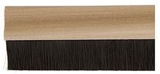 Door Bottom Brush Draught excluder Sweep Seal - 914mm (3ft) Wide, Stormguard (Wood)