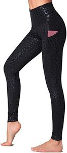 Dragon Fit High Waist Yoga Leggings with 3 Pockets,Tummy Control Workout Running 4 Way Stretch Yoga Pants (Small, Black Leopard)