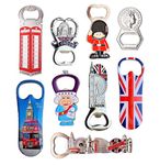 London UK England Famous Icons Mix Bottle Opener Fridge Magnets - Set of 9