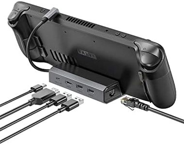 JSAUX Docking Station for Steam Deck OLED 2023/ROG Ally/Legion Go, 5-in-1 Dock for Steam Deck & Rog Ally Support HDMI 2.0 4K@60Hz, 100Mbps Ethernet, Dual USB A 2.0 and 100W USB C Charging Port-HB0602