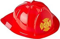 Dress Up America Firefighter Helmet - Fireman's Hat for Adults- Firefighter Costume Accessory - One Size Fits Most (Red)