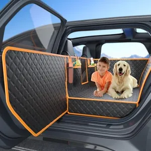 Dog Car Seat Cover for Back Seat, Hard Bottom Car Seat Cover for Dogs with Door Protectors for Traveling and Camping with Pets, Dog Car Seat Cover Waterproof and Scratch-Resistant, Suitable for Cars