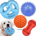 Ousiya Dog Toys Indestructible Tough Squeaky Dog Chew Toys Aggressive Chewers Large Medium Breed Dog Natural Rubber Tough Durable Puppy Chew Toy for Medium Large Dogs