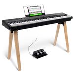 Alesis Recital Home Digital Piano with 88 Hammer Action Weighted Keys, Stand, Pedals and Lessons, Black