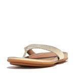 Fitflop Women's Gracie Leather FLIP-Flops, Platino, 7 UK