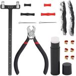 Rustark 17Pcs Archery Bow String Tool Accessories Assortment Kit Including Archery Nocking Buckle Pliers, Bow String Nocking Point, T Shape Bow Square Ruler, Wax, Bow String Silencer, Finger Protector