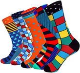 Mixsense Men's Dress Funny Colorful Novelty Comfort Casual Cotton Crew Socks Pack (set10)