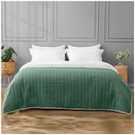 GC GAVENO CAVAILIA Reversible Quilted Bedspread Double Comforter Bed Throw 150x200 - Ultra Soft Quilt Bedspread Coverlet 100% Polyester - Green