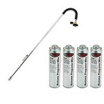 GoSystem Garden Weed Wand Gas Weed Killer Burner Blaster Burning Torch and Gas Canisters Refill for Camping Stove Blowtorch BBQ (4 x Go Can 350g+Weed Wand)