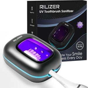 RILIZER UV Toothbrush Sanitizer Cover, Rechargeable Travel Cap with Magnetic Wall Mount, Portable Cleaner for Any Size Toothbrush
