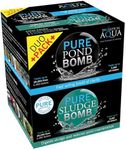 Evolution Aqua Pure Duo Pack Pond Bomb & Sludge Bomb Pond Clear Water Treatment Pond Sludge Remover - Duo Value Pack Offers Complete Natural Pond Water Treatment for Fish Ponds