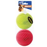 Nerf Dog Squeak Rubbber Ball Dog Toy, Medium/Large, (2-Pack), Green and Red