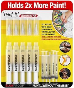 Slobproof Paint It! Decorating Pen - Refillable Paint Pens for Home, Arts and Crafts, Hobbies & Scrapbooking, 5-Pack