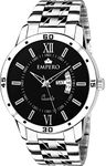 EMPERO-08 Silver Stainless Steel Day and Date Analog Men's Watch (Black)