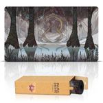 Paramint Swamp Mana Scenery, Stained Glass (Stitched) - MTG Playmat - Compatible with Magic the Gathering Playmat - Play MTG, YuGiOh, TCG - Original Play Mat Art Designs & Accessories