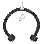 Katai - Tricep Push Pull Down Rope Cord for Multi Gym - Ultra-Durable Cable Attachment Complete with Snap Hook Carabiner