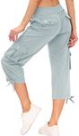 MoFiz Womens Capris Summer Cargo Sh