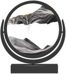 E-SHIDAI Moving Sand Art Picture in Motion Round Glass 3D Deep Sea Landscape, Dynamic Sand Art Sandscapes, Sensory (12in, Black)