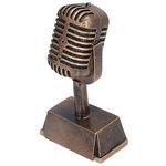 Oubit Microphone Trophy, 6.5in Small Resin Singing Award Trophy for Karaoke, Home Singing Competitions, Parties, Desktop Decoration