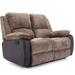 More4Homes POSTANA HIGH BACK JUMBO CORD FABRIC RECLINER 3 + 2 + 1 SOFA ARMCHAIR SET SUITE (Brown, 2 Seater)