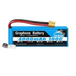 YOWOO Graphene Battery 3S 4000mAh 100C 11.1V Lipo Battery with XT60 / Deans T Plug for Traxxas 1/10 RC Car/Truck, Slash VXL,1/10 Rally, XO-1 Supercar, E-Maxx Brushless, E-Revo Brushless, Spartan