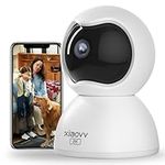 XIAOVV 2.4G WiFi Indoor Security Camera,3MP Pet Camera,Dog Camera with Motion Tracking,Dual Privacy Protection,Remote Access to Applications, HD Night Vision, 2-Way Audio.