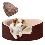 DRILLY Premium Fur Washable Dog/cat Fur Orthopedic Bed with Blanket for Small| Medium| Large| extralarge | XXL | XXXL |4XL Size Dogs|Cats |Puppy|pet| Rabbit|Persian cat|Indoor cat (L)