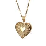 GOHO Photo Heart Pendant Locket With Chain for Women