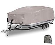 GEARFLAG Pontoon Boat Cover 600D fits 21' - 24' Long Heavy Duty Waterproof Marine Grade UV Resistant Adjustable Side Tide Down Straps (21'-24' Long, 600D, Beam Width to 105")