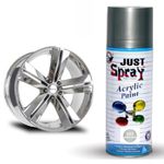 just spray Bright Silver color Acrylic Spray Paint Gloss Finish Multipurpose Spray Paint | DIY, Quick Drying Good finish for Metal, Wood, and Walls 400ml (Silver)