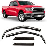 Voron Glass in-Channel Extra Durable Rain Guards for Trucks Dodge RAM 1500 2019-2024 Quad Cab, Window Deflectors, Vent Window Visors, 4 Pieces - 230088