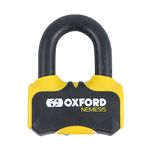 Oxford LK471 Nemesis Heavy Duty Ultra Strong Motorcycle Disc Lock Padlock Disk, Yellow