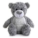 Personalised Message Comfort Bear – Grey | Bereavement Memorial Keepsake | Soft & Luxurious Remembrance Memory Teddy Bear | Customizable Gift | 42cm Tall