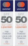 Uvistat Sun Care Lipscreen | SPF50 | Moisturising Lip Balm | Prevent Dry and Chapped Lips | 2 Tubes