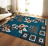 CHOUDHARY CARPET Home Decore- 5X7 Feet Persian Acrylic Rectangular Shape Carpet For Your Living Room & Drawing Room (150X210 Blue Colour)- 5X7 Feet