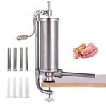 MASTER FENG Sausage Stuffer, Vertical Stainless Steel Sausage Maker Packed with 8 Tubes, Commercial and Household Use (5LBS Vertical)