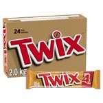 TWIX, Caramel Cookie Chocolate Candy Bar, King Size Bar, 85g (Pack of 24)