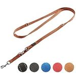 Vitazoo Dog Lead for Training - 3 m - Nylon Graphite Double Leash for Small Medium & Large Dogs - Adjustable Leads up to 4 Different Lengths - Brown