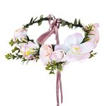 Flower Crown for Women Girl ,Flower Girl Headpiece, Flower Headband Flower Garland, Artificial Flowers Floral Crown for Baby Shower Bachelorette Party Wedding Halloween Chirstmas Festival Party Accessories Photography