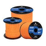 Abma Cord Paracord 3mm 30m 100% Nylon Rope Type II 3 Strands Parachute Cord - Max. 192kg (425lbs) - Reflective Orange